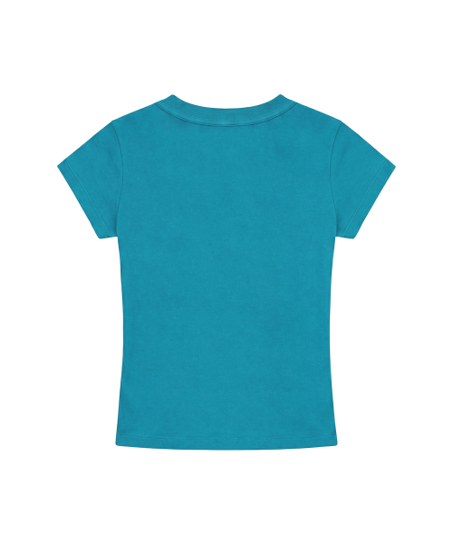Luv Chain Glitter Tee_Trrquoise Blue
