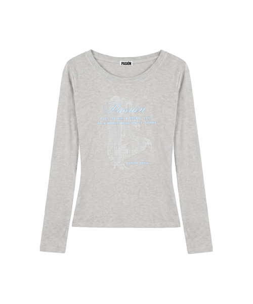 Mood signal Long sleeve tee_Light Gray