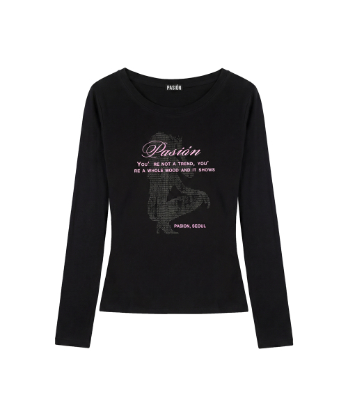 Mood signal Long sleeve tee_Black