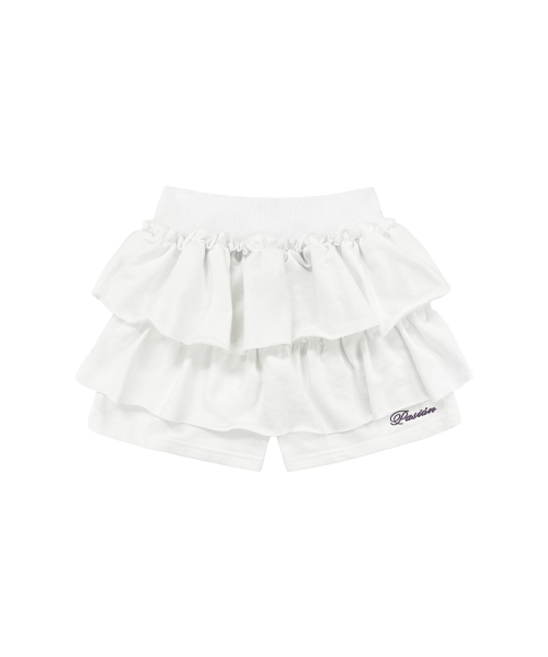 Ruffle Pop Mini Skirt_White