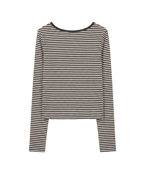 Sugar Stripe Cardigan_Gray-Ivory