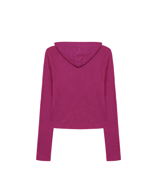 Slim Crystal Glam Hoodie Zip-Up_Pink