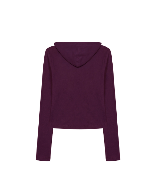 Slim Crystal Glam Hoodie Zip-Up_Purple