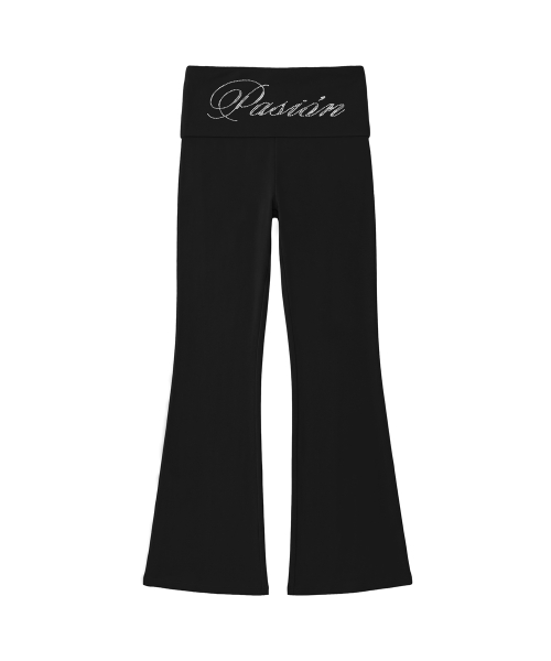 Slim Crystal Glam Pants_Black