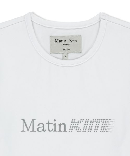 MATIN PACE REFLECTIVE LOGO SLIM TOP IN WHITE