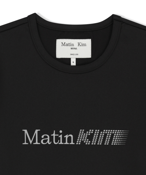 MATIN PACE REFLECTIVE LOGO SLIM TOP IN BLACK