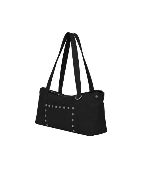 Flat Stud Shoulder Bag_Black