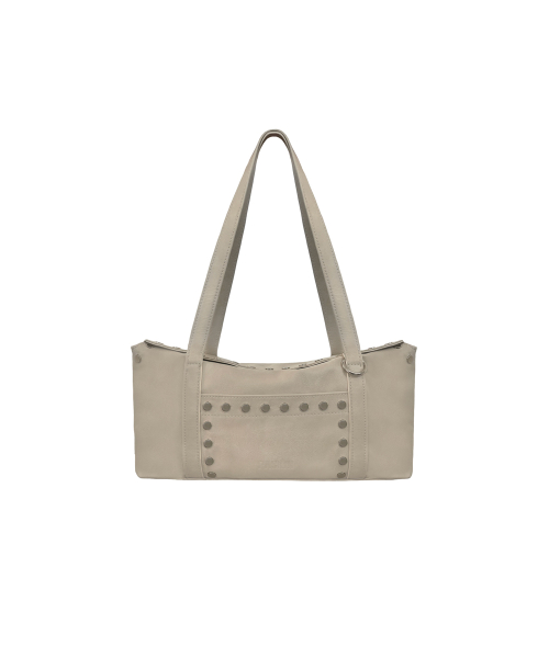 Flat Stud Shoulder Bag_Beige