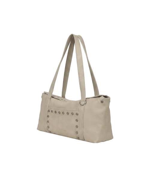 Flat Stud Shoulder Bag_Beige