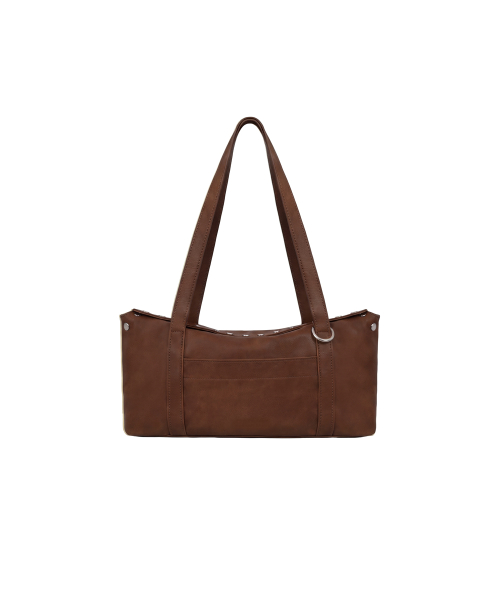 Flat Stud Shoulder Bag_Brown