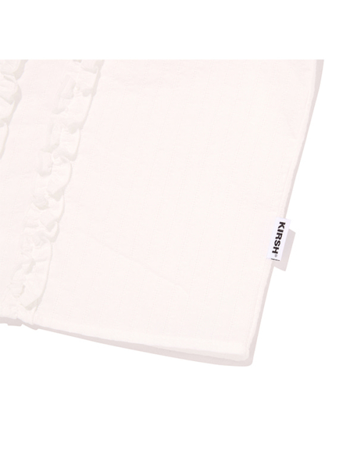 RUFFLE POINT PUFF SLEEVE BLOUSE [WHITE]