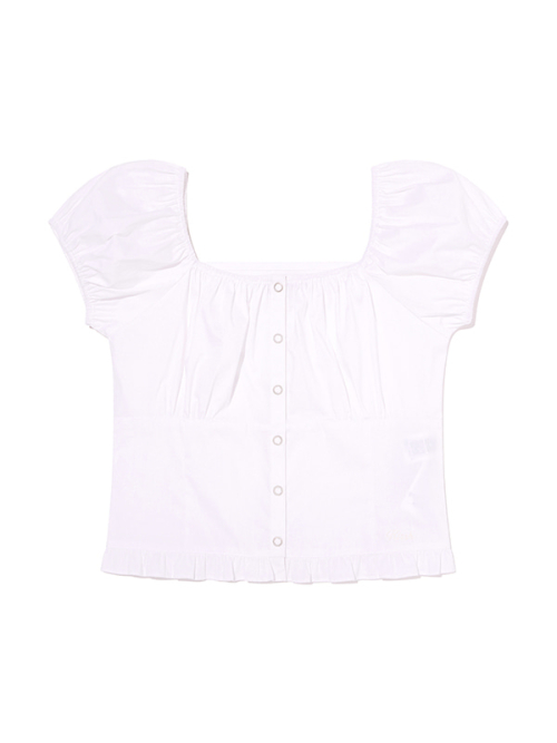 RUFFLE POINT OFF-SHOULDER BLOUSE [WHITE]