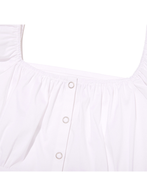 RUFFLE POINT OFF-SHOULDER BLOUSE [WHITE]