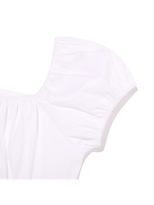 RUFFLE POINT OFF-SHOULDER BLOUSE [WHITE]