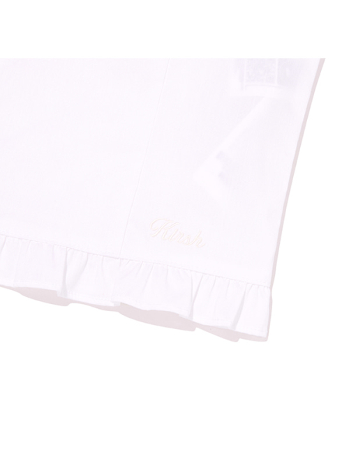 RUFFLE POINT OFF-SHOULDER BLOUSE [WHITE]