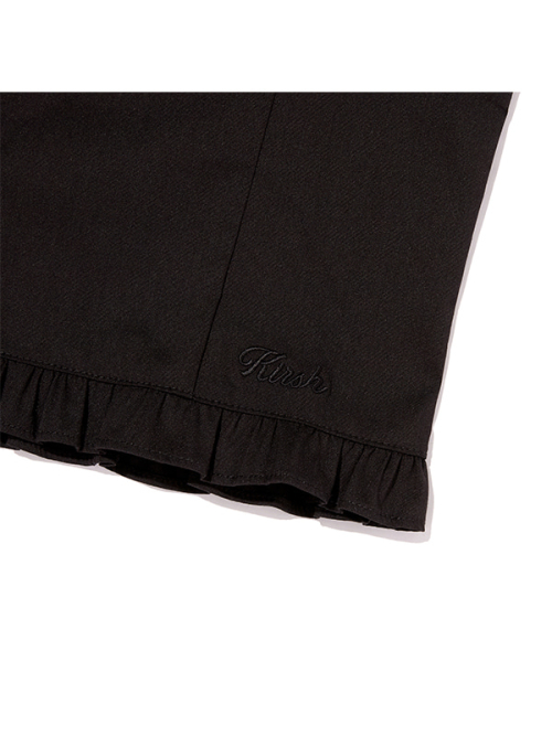 RUFFLE POINT OFF-SHOULDER BLOUSE [BLACK]