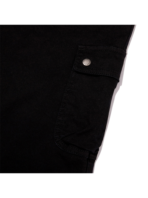 RUFFLE RIBBON BIKER SHORTS [BLACK]