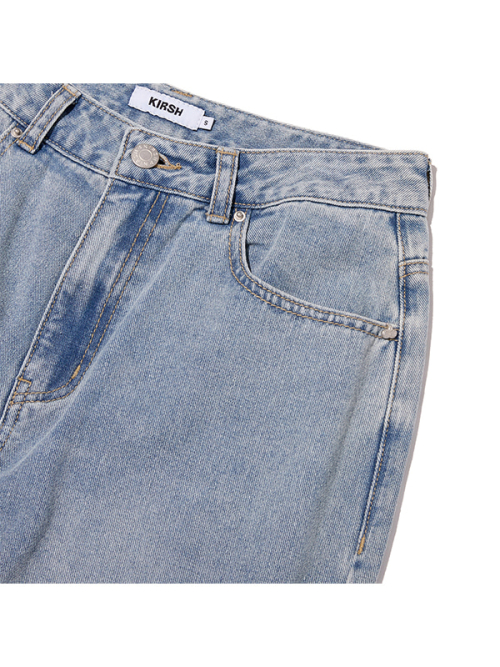 DISTRESSED SLIM-FIT DENIM PANTS [LIGHT BLUE]