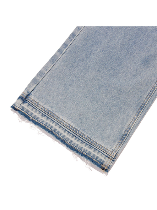 DISTRESSED SLIM-FIT DENIM PANTS [LIGHT BLUE]