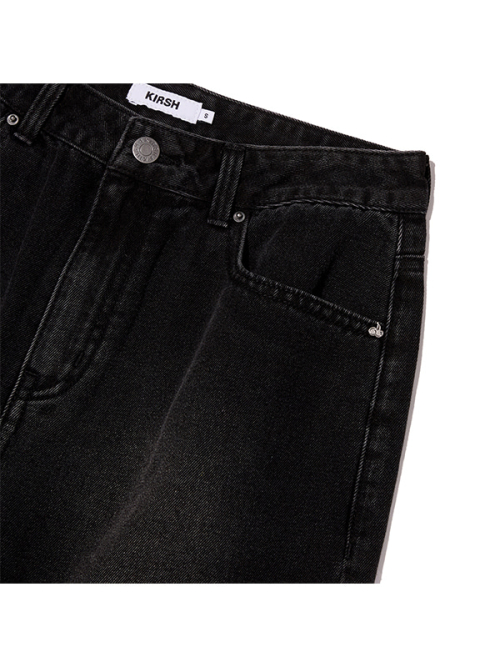 DISTRESSED SLIM-FIT DENIM PANTS [BLACK]