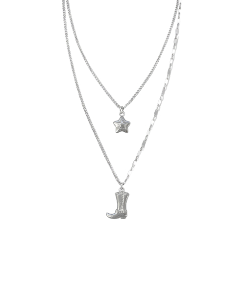 Western Star Layered Necklace_Silver