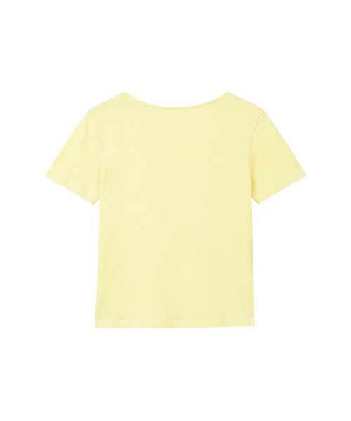 Cherry Pop Off-Shoulder Short Sleeve Tee_Lemon
