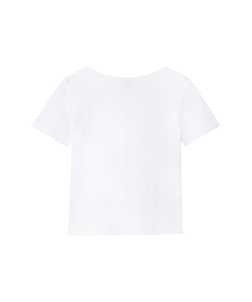 Cherry Pop Off-Shoulder Short Sleeve Tee_White