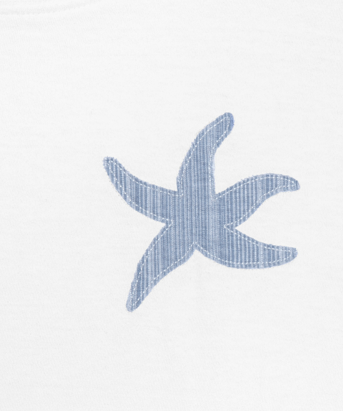 (w) TCM vintage starfish crop T (white)