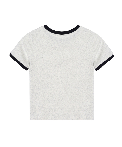 NICOLE EMBROIDERY RINGER CROP TOP_MELANGE