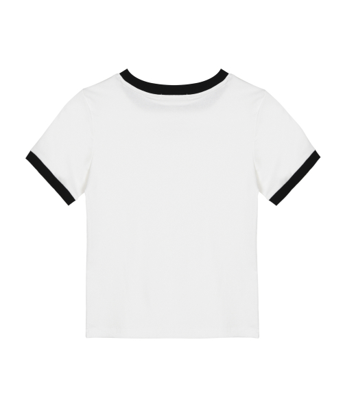 NICOLE EMBROIDERY RINGER CROP TOP_WHITE