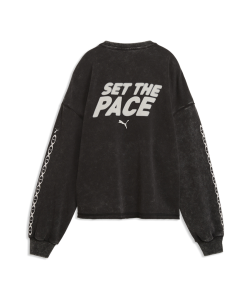 RUN CULTURE COLLECTIVE Oversized Washed Graphic Crew TR - PUMA Black / 639049-01