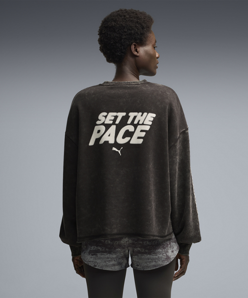 RUN CULTURE COLLECTIVE Oversized Washed Graphic Crew TR - PUMA Black / 639049-01