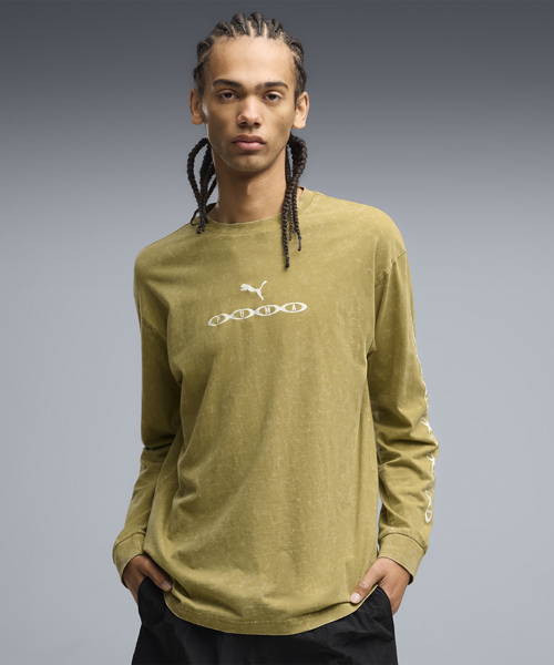 RUN CULTURE COLLECTIVE Relaxed Washed Graphic Long Sleeve - Chai Latte / 639098-89