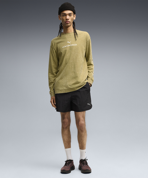 RUN CULTURE COLLECTIVE Relaxed Washed Graphic Long Sleeve - Chai Latte / 639098-89