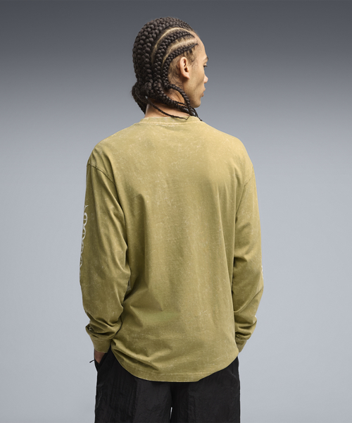 RUN CULTURE COLLECTIVE Relaxed Washed Graphic Long Sleeve - Chai Latte / 639098-89