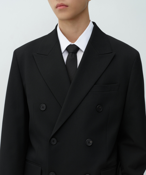 오버사이즈 더블 브레스티드 블레이저