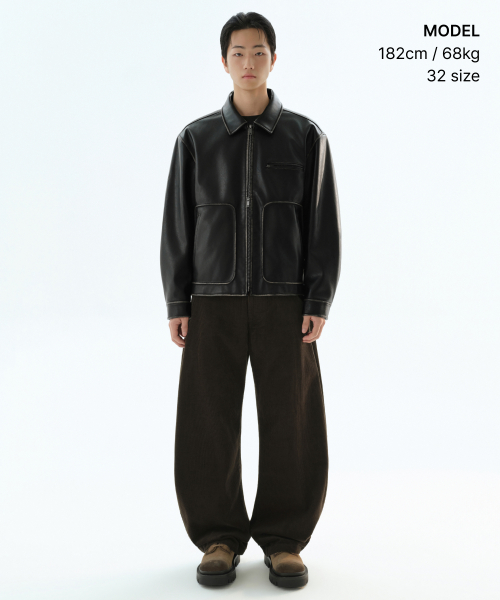 8W 코듀로이 커브드 팬츠