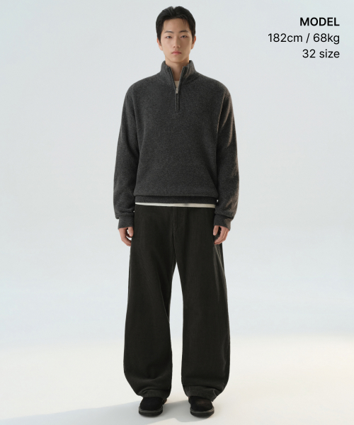 8W 코듀로이 커브드 팬츠