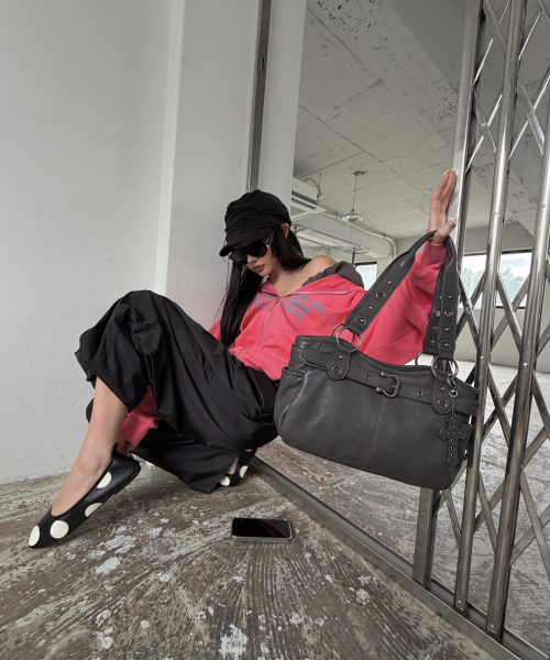Velor Bag - Charcoal