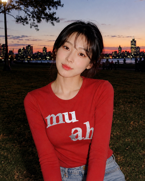 DOT STAR PATCH LONG SLEEVE [RED]