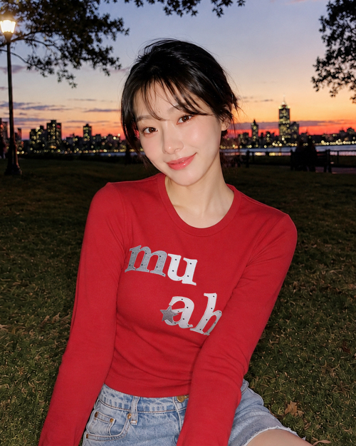 DOT STAR PATCH LONG SLEEVE [RED]
