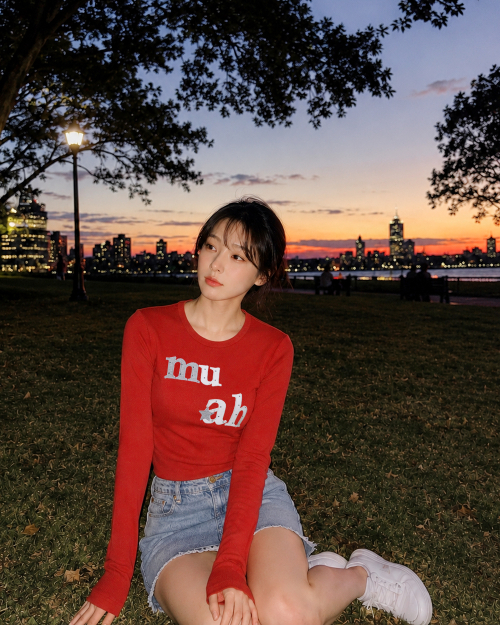 DOT STAR PATCH LONG SLEEVE [RED]