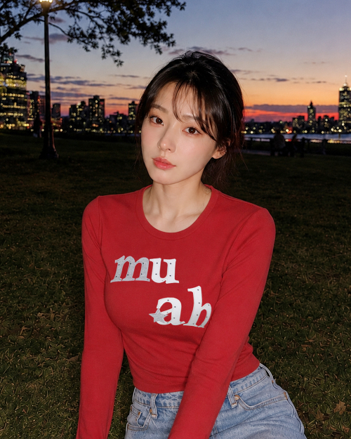DOT STAR PATCH LONG SLEEVE [RED]