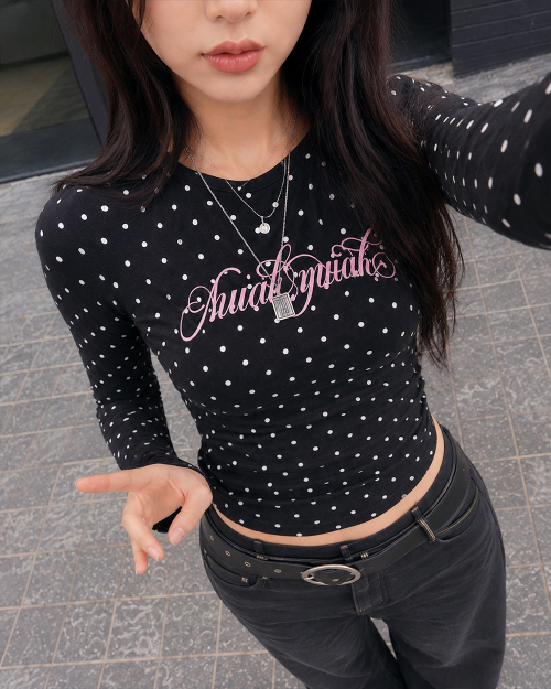 DOT LETTERING LOGO LONG SLEEVE [BLACK]