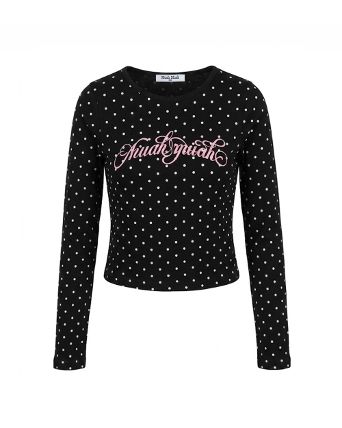 DOT LETTERING LOGO LONG SLEEVE [BLACK]