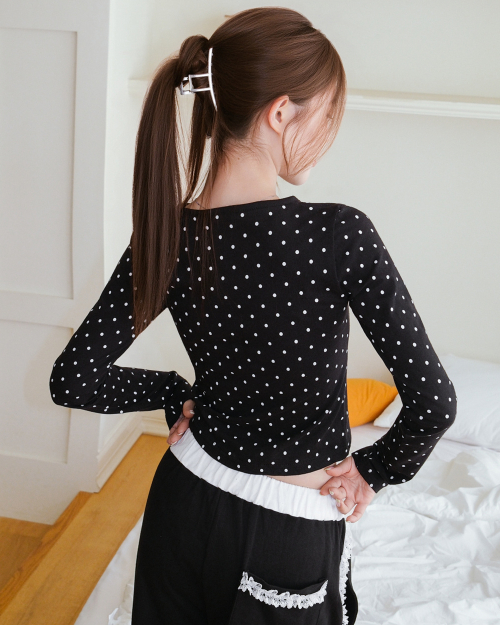 DOT LETTERING LOGO LONG SLEEVE [BLACK]