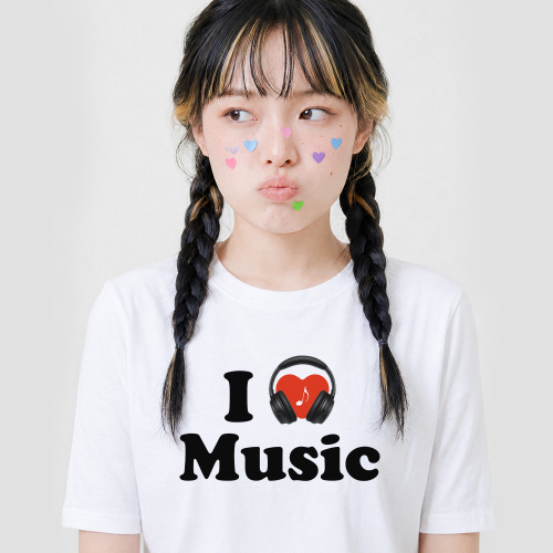 러브포맷 아이러브 뮤직 티셔츠