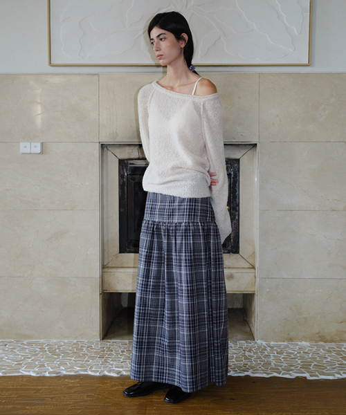 BOUCLE ONE SHOULDER PULLOVER - OATMEAL