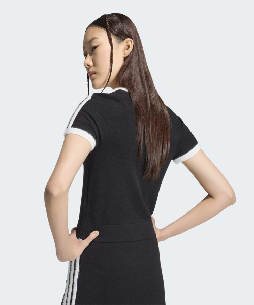 KNIT TEE BLACK/WHITE