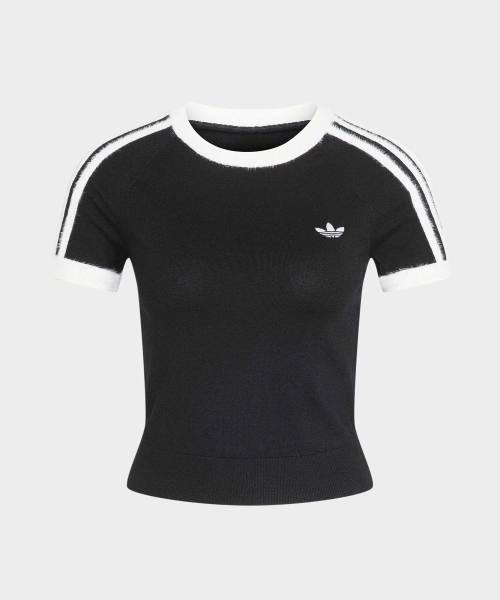 KNIT TEE BLACK/WHITE